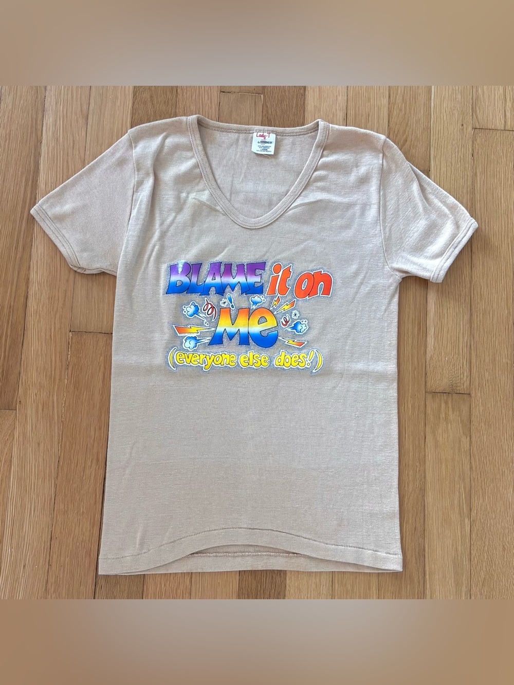 Vintage Single Stitch Shirt 1980s Womens Graphic Print Humor Lady T Stedman USA